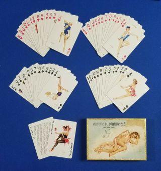 Vintage Complete Set Alberto Vargas 2 Decks Pin Up Playing Cards 1942