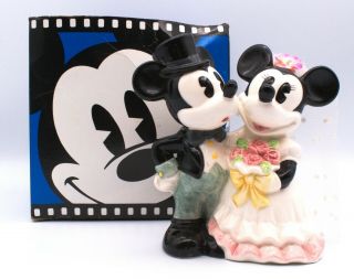 Disney Mickey & Minnie Vintage Wedding Bride & Groom Cake Topper Figurine