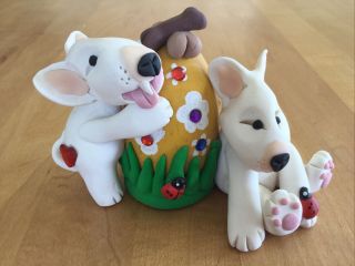 English Bull Terrier Bully Staffy Spring Fun Gift Statue