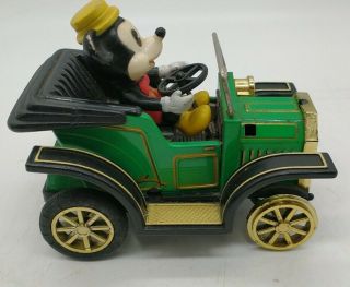 Vintage 80s Walt Disney Mickey Mouse Lever Action Model Toy Tin Car Japan Parts