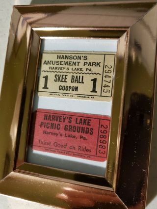 2Rare Vintage Don Hanson ' s Amusement Park Skee Ball Ride Tickets Harveys Lake PA 2