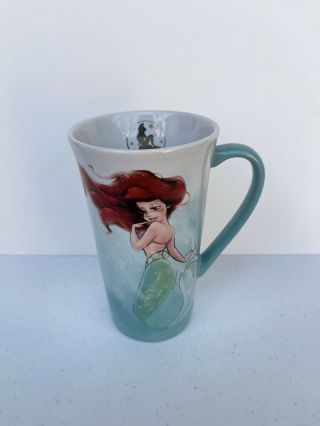 Retired Disney Store The Little Mermaid Art Of Ariel Latte Coffee Cup Tall Mug