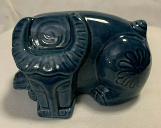 Vintage Ceramic Art Pottery Blue Bull Bitossi Style Cubist Modern Figurine