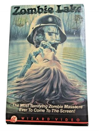 Zombie Lake Big Box Vintage 1984 Vhs Wizard Video - Zombies - German Soldiers - Corpse
