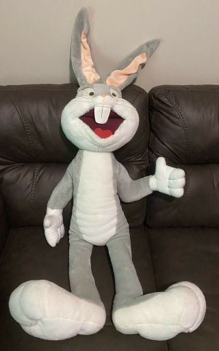 Vintage 1995 Tyco Looney Tunes Giant Bugs Bunny Rabbit Plush Doll 34”