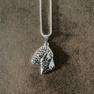 Bedlington Terrier Dog Pendant With 18 " Necklace Silver Gift Bag