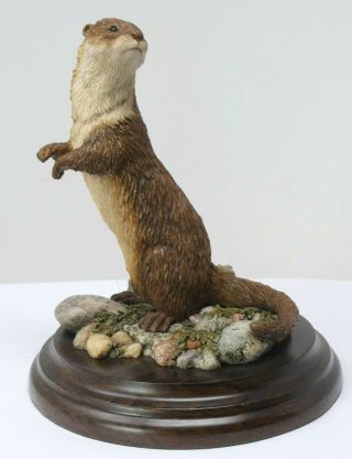 Standing Otter Royal Doulton Figurine On Plinth By K Sherwin 1991