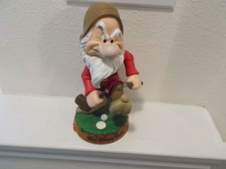 Walt Disney World Seven Dwarfs Grumpy Bobblehead Golf Figure 8 1/2 " Tall