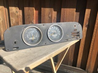 Vintage Checker Marathon Instrument Dash Panel Cluster Speedometer Fuel Gauge