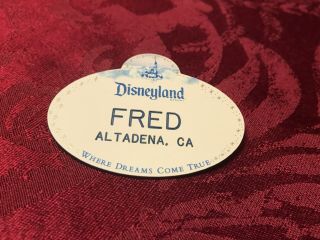 Disneyland Cast Member Name Badge “fred“ Million Dreams (db) (nf)