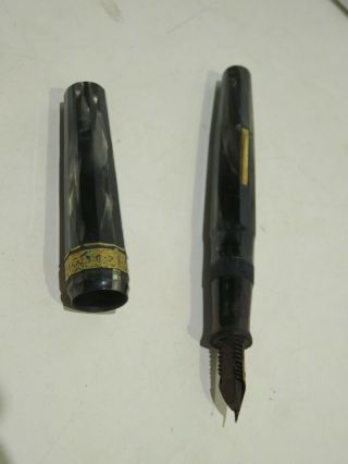 Vecchia Penna Stilografica A Inchiostro Dacis 14 Kr Bachelite Vintage Oro Placc
