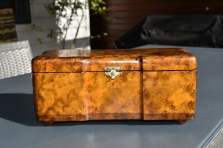 Charming Vintage Burr Walnut Veneered Box 2