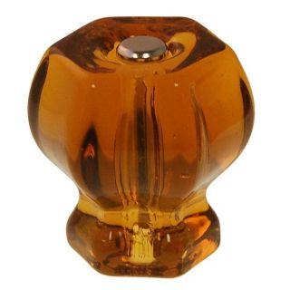4 Vintage Antique Style Depression Glass Cabinet Knobs Amber Honey Victorian