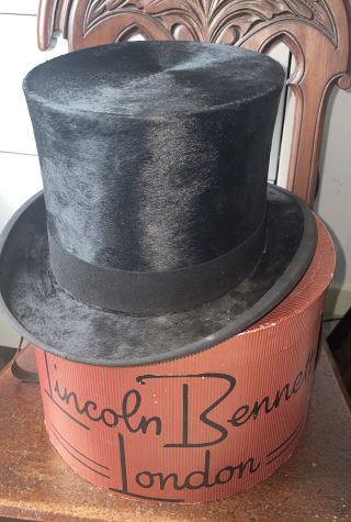 Fabulous Lincoln Bennett & Co Vintage Black Silk Top Hat