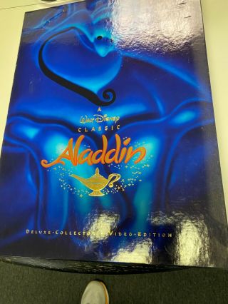 Aladdin Deluxe Collector’s Cd Video Edition Box Set Vhs Walt Disney Litho Book