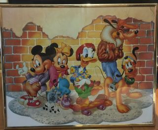 Vintage 80’s Disney Mickey Minnie Donald Pluto Goofy One Stop Posters 16x20
