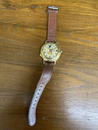 Vintage Disney Lorus Mickey Mouse Musical Watch It ' s A Small World 3