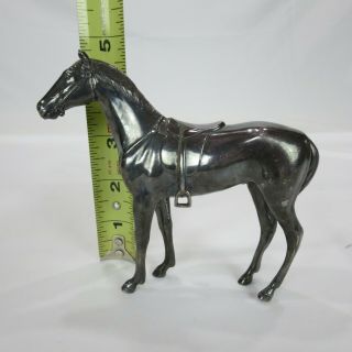 Metal Horse Figure With Saddle 4 3/4 Tall