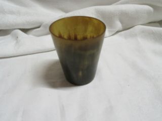 Antique Cow Horn Cup Tot Shot Small Beaker Dice Shaker