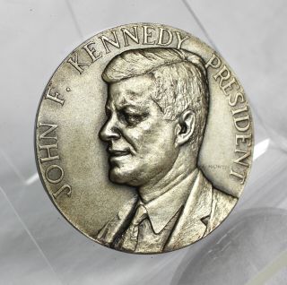Silvered John F.  Kennedy President Inauguration Medal Washington Dc January 1961