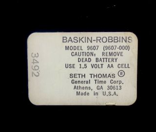 RARE Vintage BASKIN ROBBINS 31 Flavors Ice Cream Store Wall Clock 3