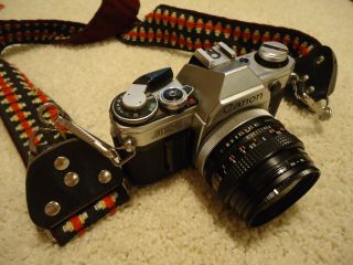 Vintage Canon Ae - 1 35mm Body With 50mm Lens Camera