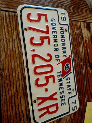 1975 Tennessee License Plate - - Honorary Governor 