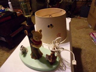 Vintage 60’s - 70’s Walt Disney Winnie The Pooh Lamp W/ Shade Dolly Toy
