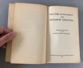 Factors In Railway And Steamship Operation Canadian Pacific Railway 1937 3