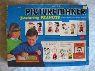 Vintage 1969 Mattel Portable Picture Maker,  Peanuts Snoopy Characters