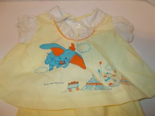 Vintage Walt Disney Productions Dumbo Baby Girl Dress & Bloomers 3 - 6 Months 2