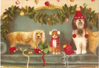 Cocker Spaniel Bearded Collie Cat Christmas Cards Box Of 10 Printed In Usa Last