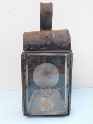 Rare Hand Held Carriage Lantern Oil Lamp Red Cross Brand 1890s
