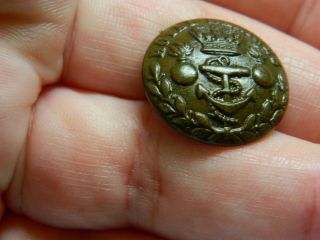 Rare Post Medieval Bronze Navy Naval Button Royal Marines Detecting Detector