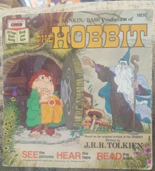 1977 Walt Disney The Hobbit Book And Cassette Rankin/bass Production - Read Aloud