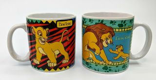 2 Vintage 1994 Lion King Mugs,  Simba And Mufasa,  Disney
