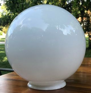 Vintage 11 " Opaline White Glass Globe Lamp Shade 6 " Fitter