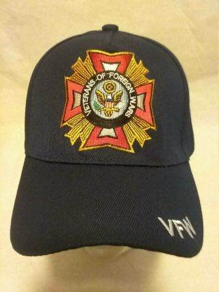 Veterans Of Foreign Wars W/seal,  Baseball Cap/hat W/vfw On Bill And Back.  2 Colo