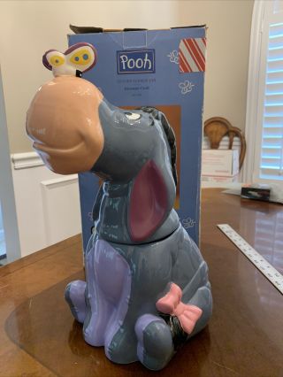Treasure Craft Disney Eeyore With Butterfly 2 Piece Cookie Jar With Box