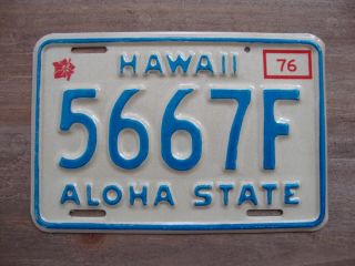 Nos 1976 Hawaii Aloha State Motorcycle License Plate In Unissued 5667f