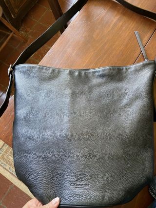 Vintage Coach Black Leather Duffle Shoulder Bag Xl