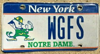 Rare Expired York University Of Notre Dame License Plate Wgfs