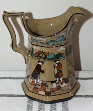 Antique Buffalo Pottery Milk Pitcher Deldare Ware Telling Stories