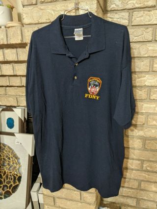 Fdny Fire Department York Ny Polo Shirt Sz Xl