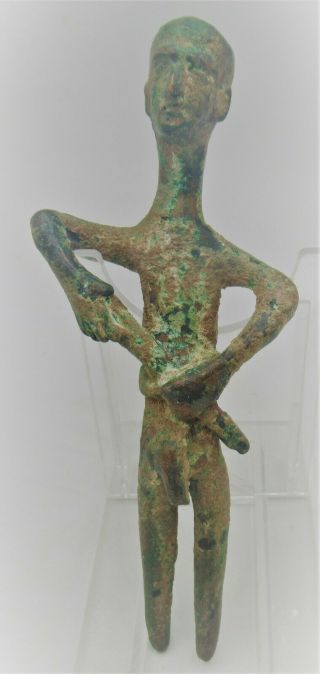 Extremely Rare Ancient Amlash Bronze Warrior Idol Circa 1000 - 500bce