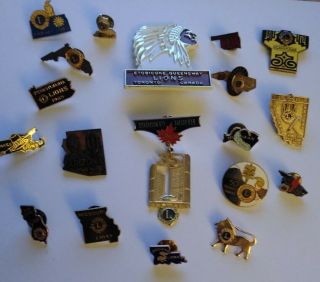 19 Vintage Lions Club International Enamel Pins Most From The 60 