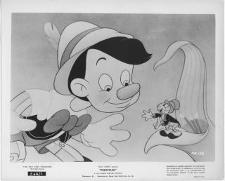 Pinocchio Disney Movie B/w Publicity Lobby Still Photo Jiminy Crickett