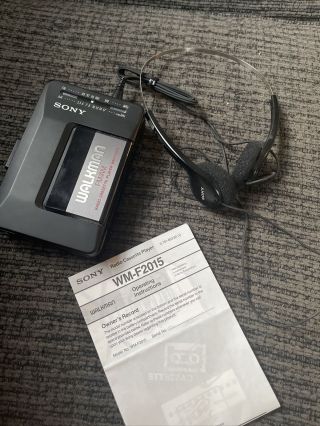 Vintage Sony Walkman Wm - F2015 Radio Cassette Player Headphones Woking