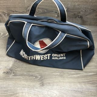 Vintage 60s Northwest Orient Airlines Flight Attendant Travel Bag Collectible