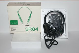 Stax Vintage Sr 80 Or 84 ? W/box Lambda Junior Headphones From Estate